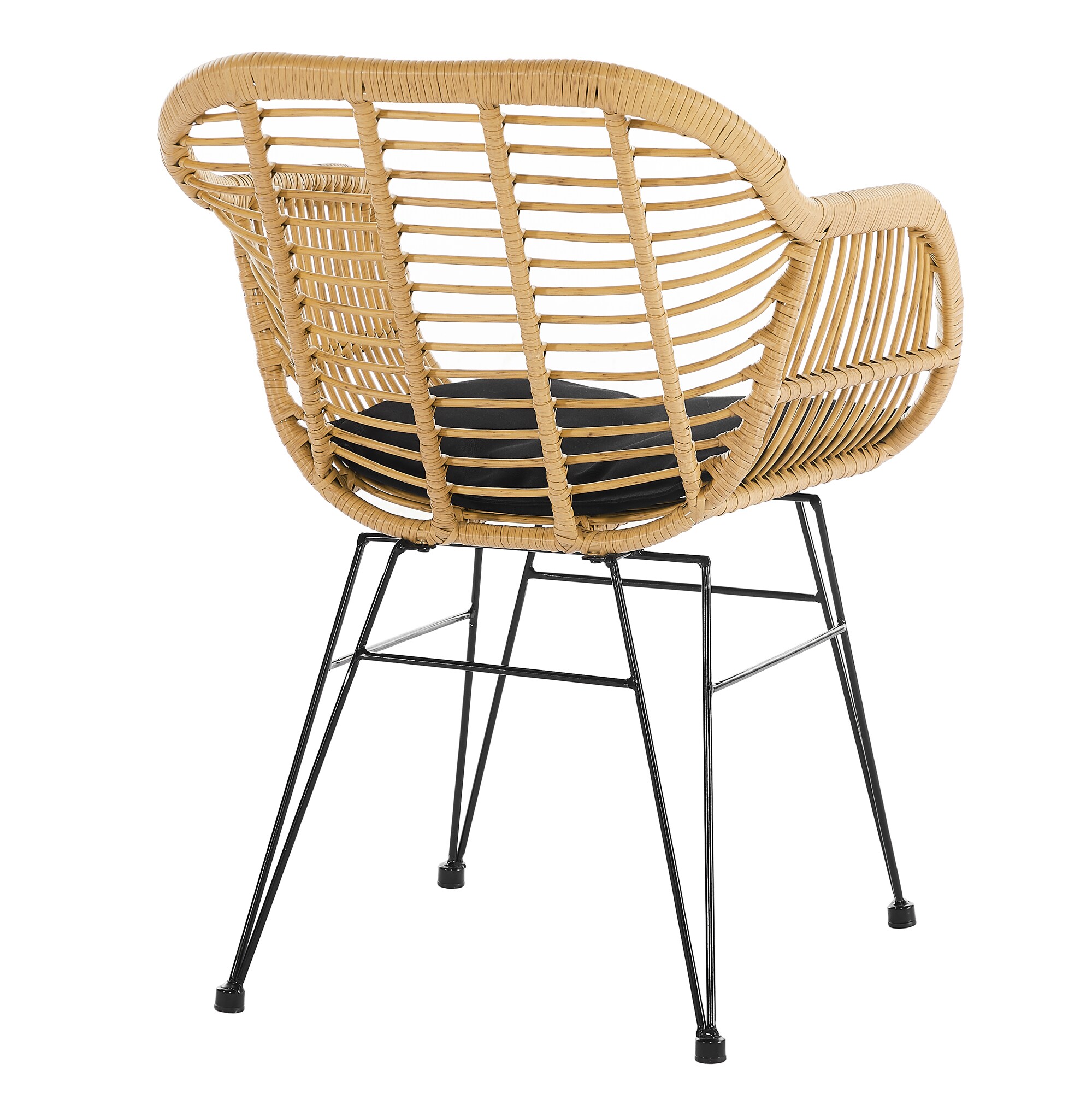 Armlehnstuhl Rattanoptik 2er Set natur Esszimmerstuhl Wohnzimmer Stuhl Stühle