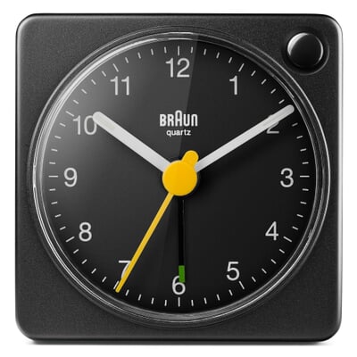 Wecker Braun, analog, Schwarz/Schwarz
