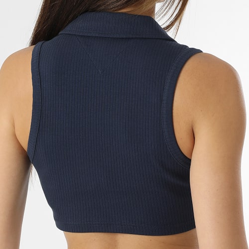 Haut Crop Sans Manches Femme 5843 Bleu Marine