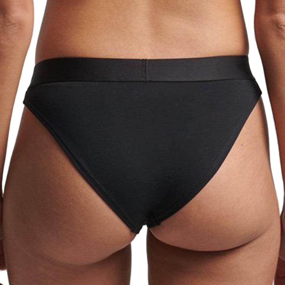 Superdry Culotte Noire/Marron Femme Superdry Logo Brief