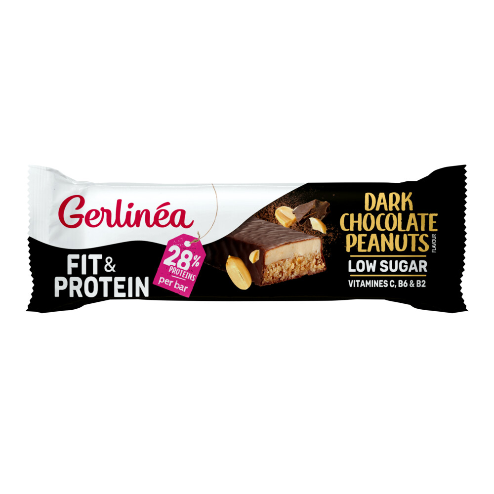 16x Gerlinea Fit & Protein Reep Dark Chocolate Peanuts45 gr