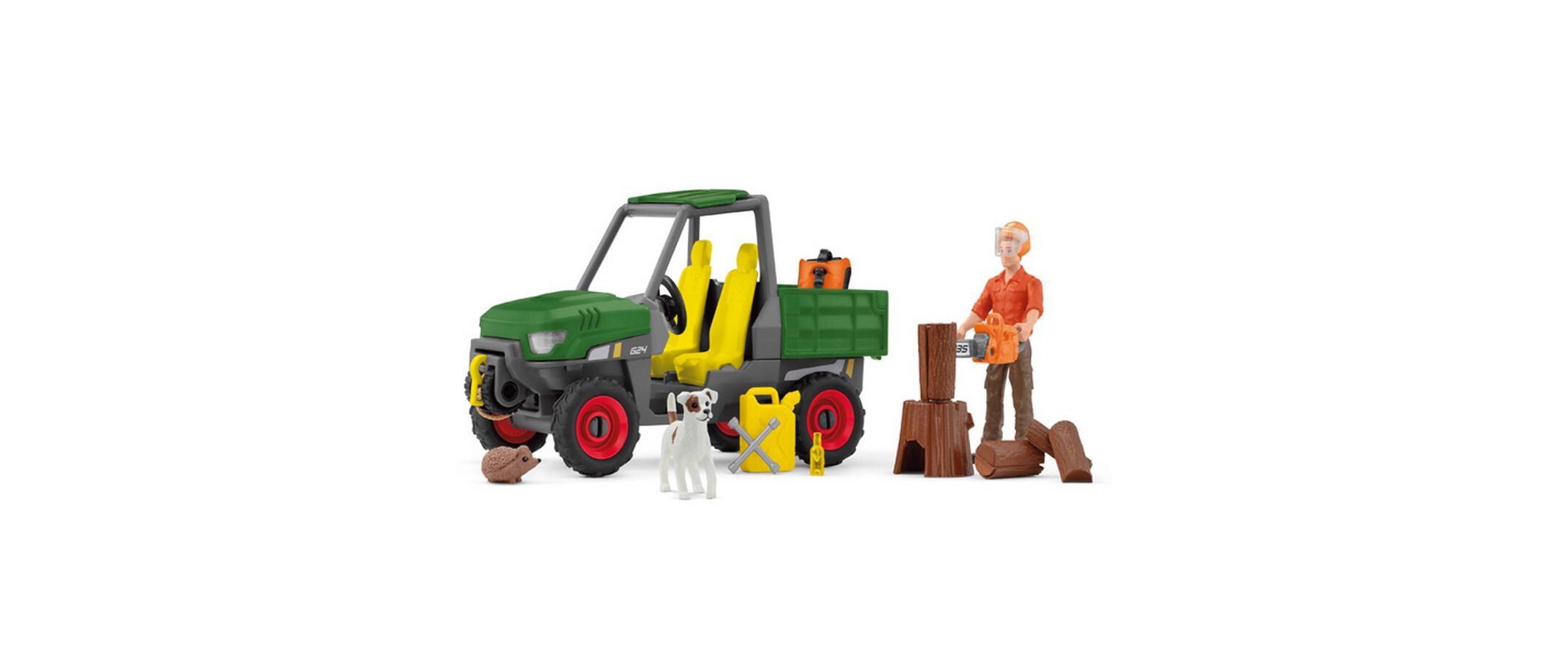 Spielfigurenset Farm World Waldbauer mit FahrzeugTraktor-Spielset mit 49 Teilen