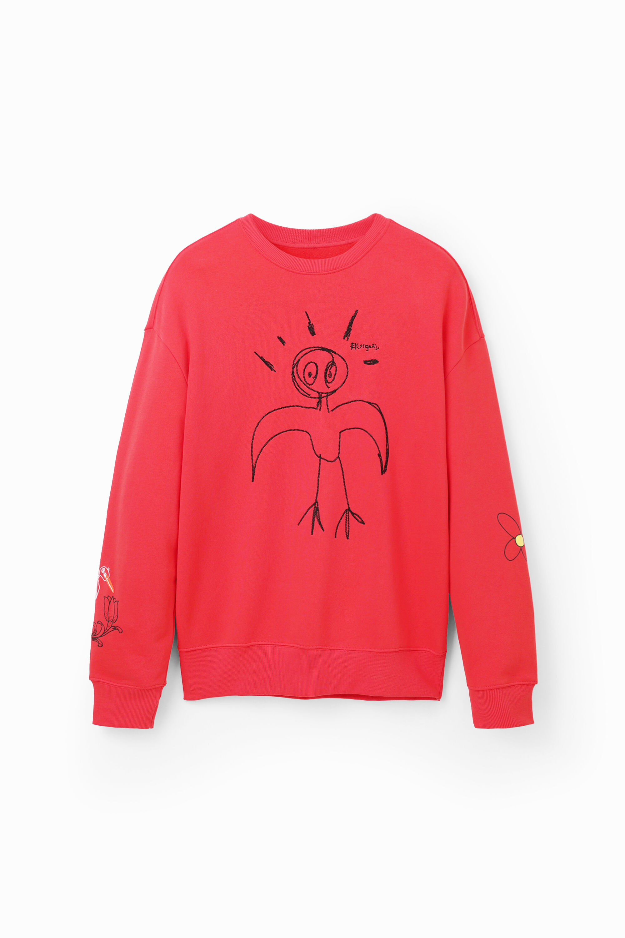 Sweat-shirt oiseau brodé