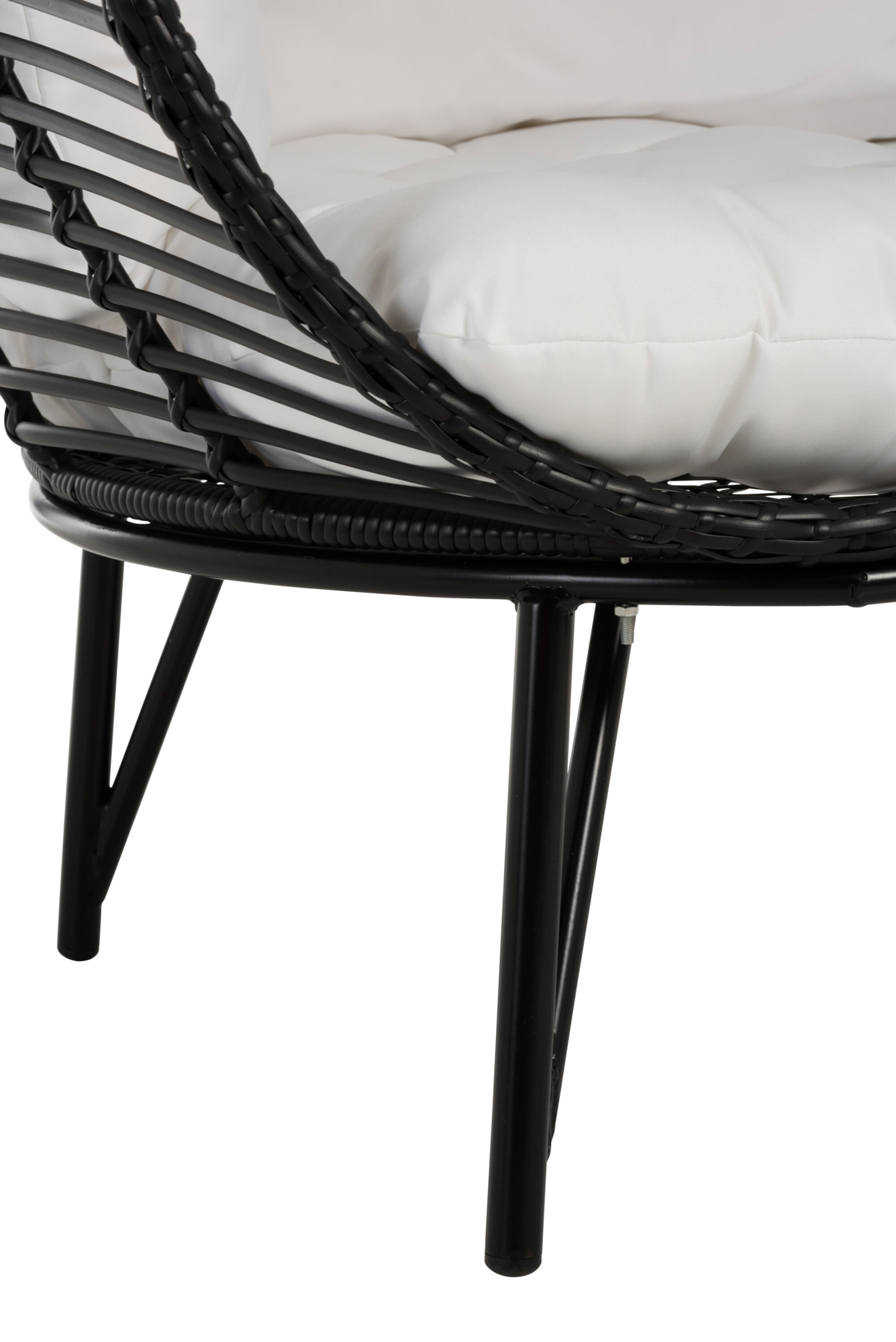 Fauteuil Ovaal staal zwart/wit