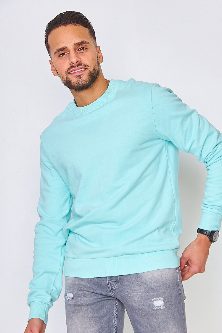 Sweat uni vert d'eau