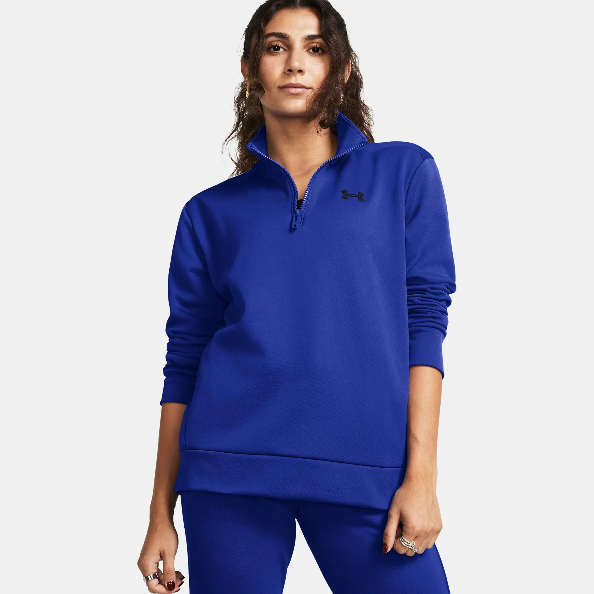 Under Armour 1/4 Zip Haut Manches Longues Femmes - Bleu Foncé