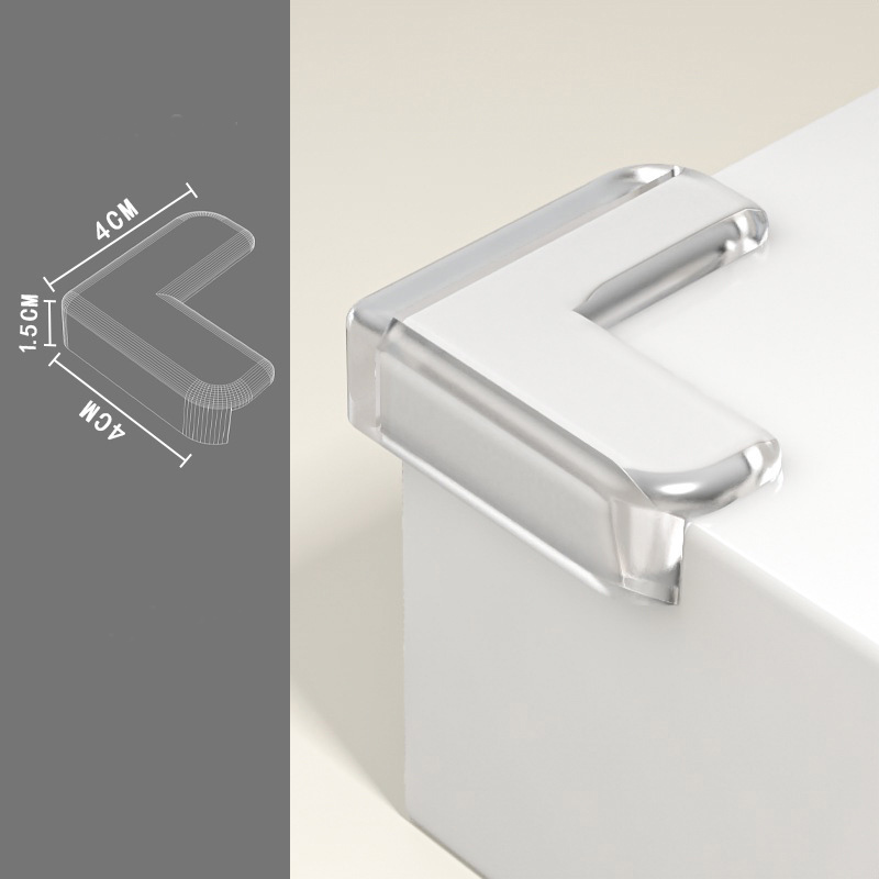 (10er Set) 40x40mm Kindersicherung Eckschutz Stossschutz für Tische / Schränke / Ecken - Transparent