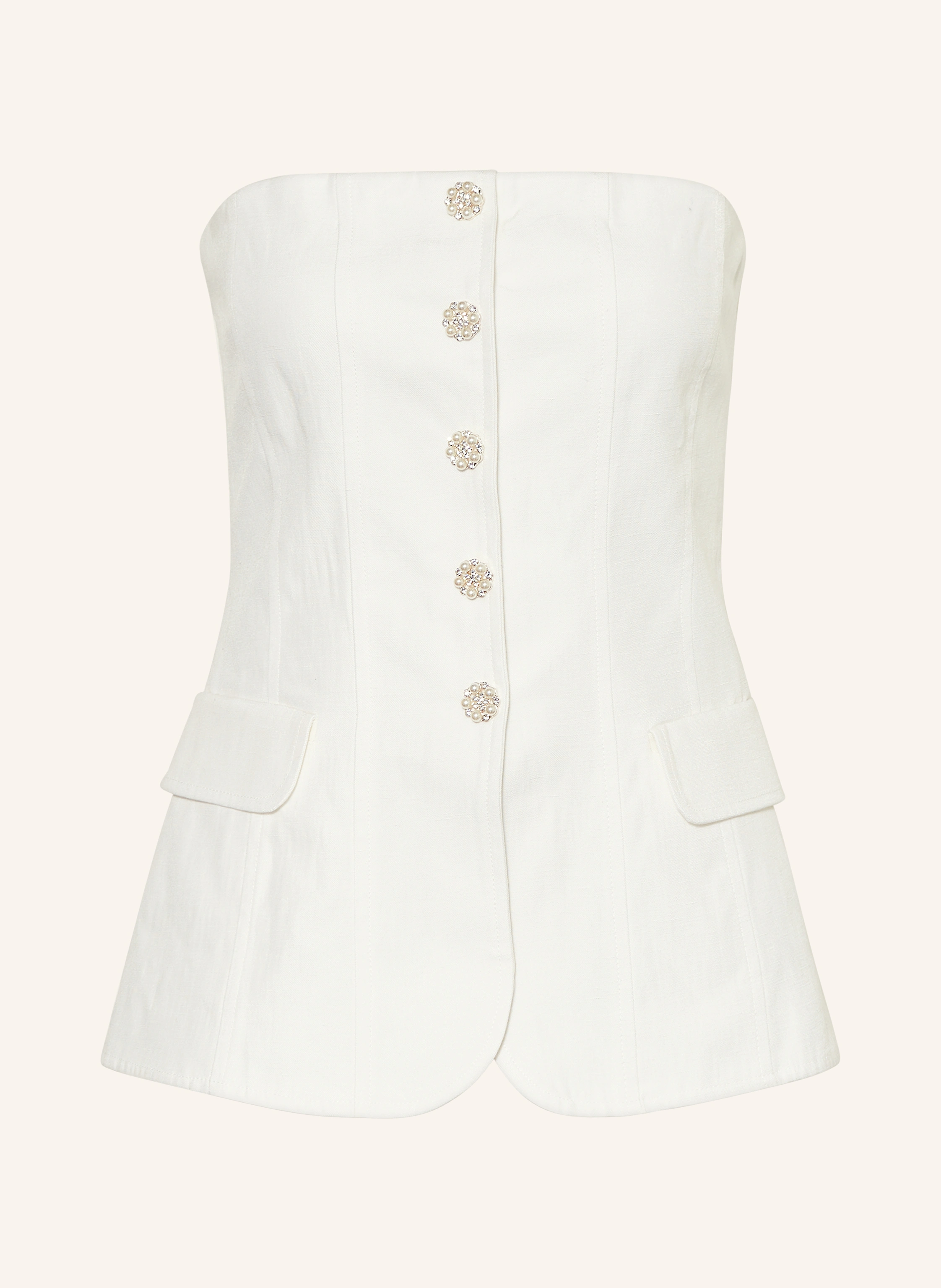 maje Off-Shoulder-Top mit Leinen