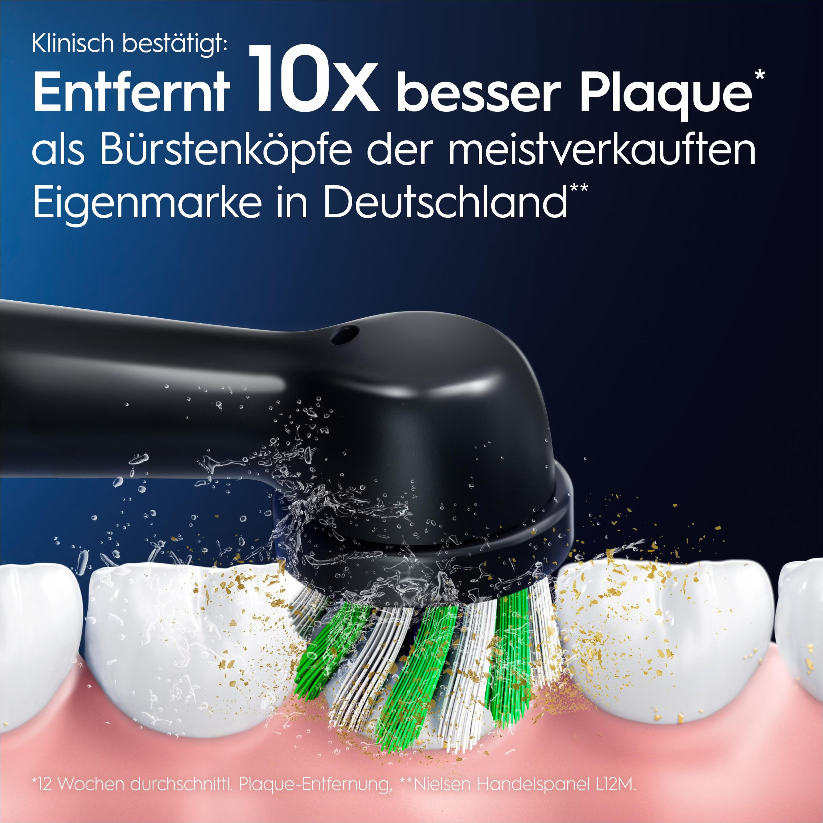 Oral-B - (6er Set) Pro Cross Action Ersatz Zahnbürstenkopf für Oral-B Elektrische Zahnbürsten (860229) - Schwarz