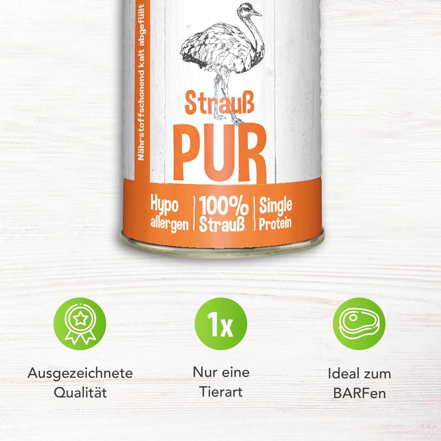 Strauß PUR Nassfutter - beste Qualität - getreidefrei - glutenfrei