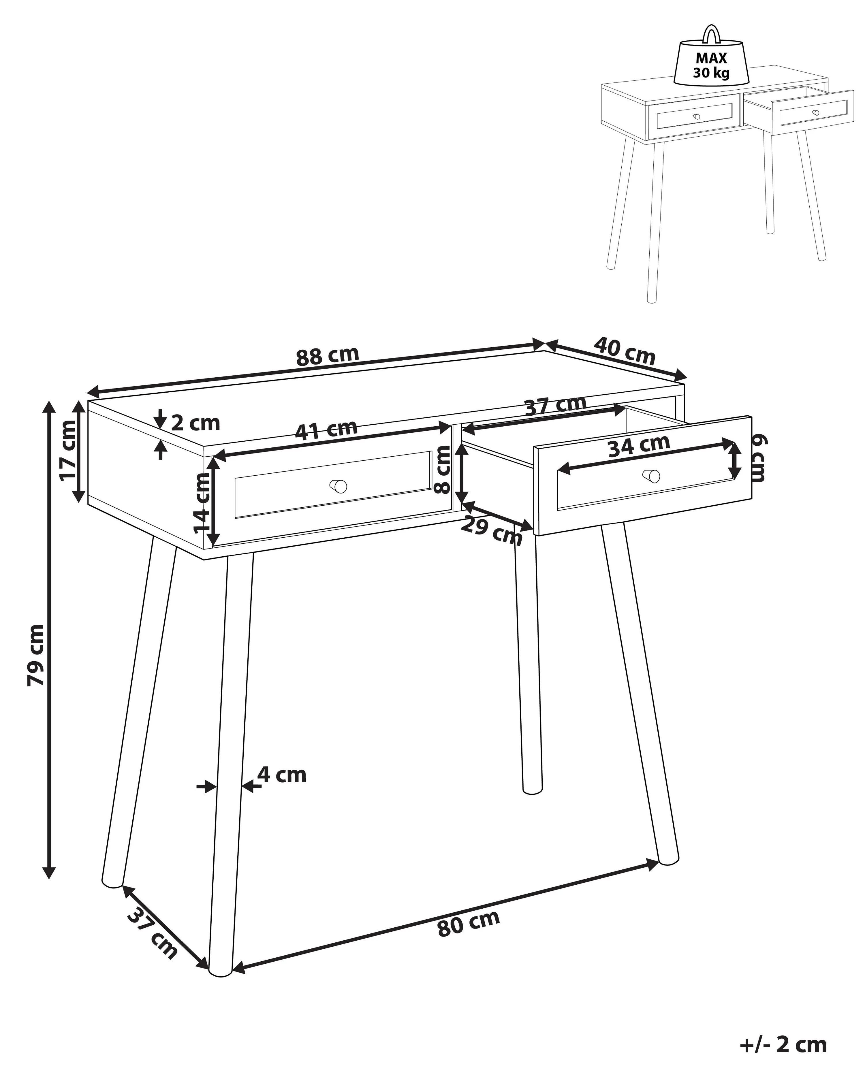 Sidetable ODELL Lichtbruin