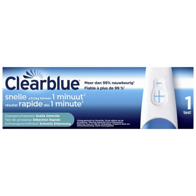 Clearblue Snelle Detectie Zwangerschapstest 1 Stuk