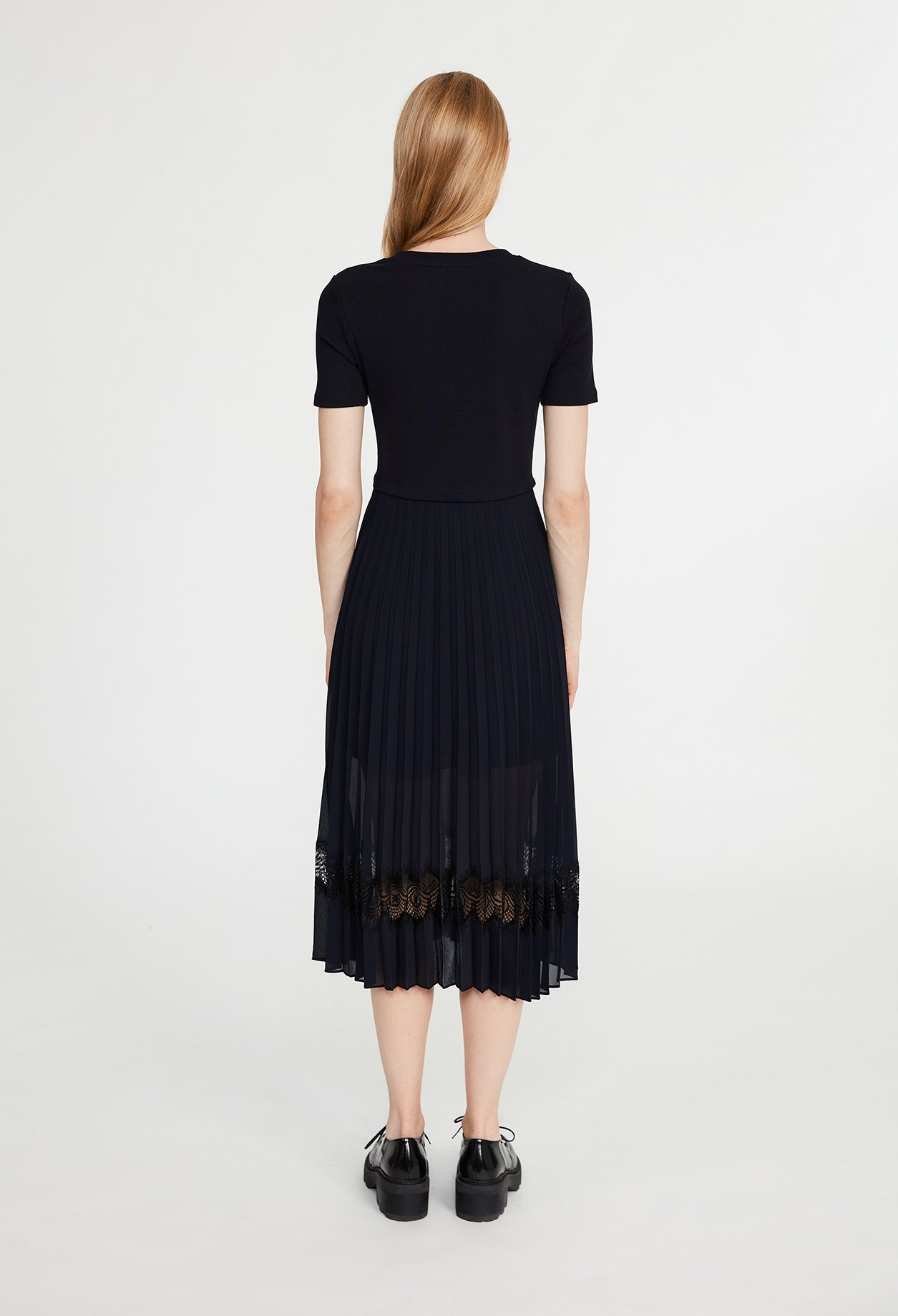 Robe midi Teli bi-mati&egrave;re noire marine