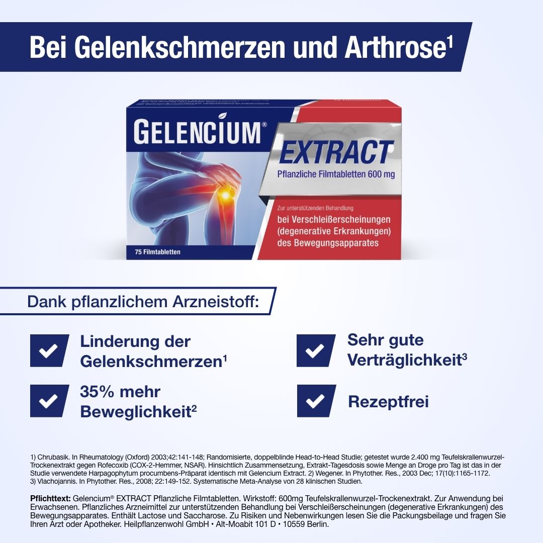 GELENCIUM® Extract bei Arthrose mit Teufelskralle