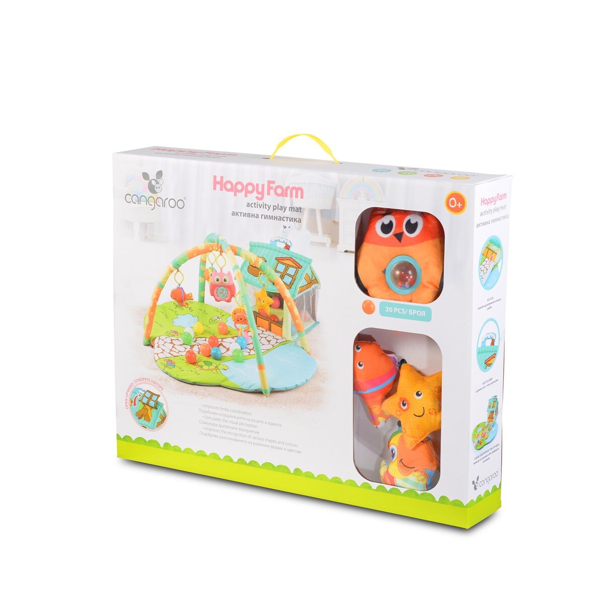 Moni Spielbogen Happy Farm Activity Center 30 Spielbälle kleines Haus Greiflinge pink