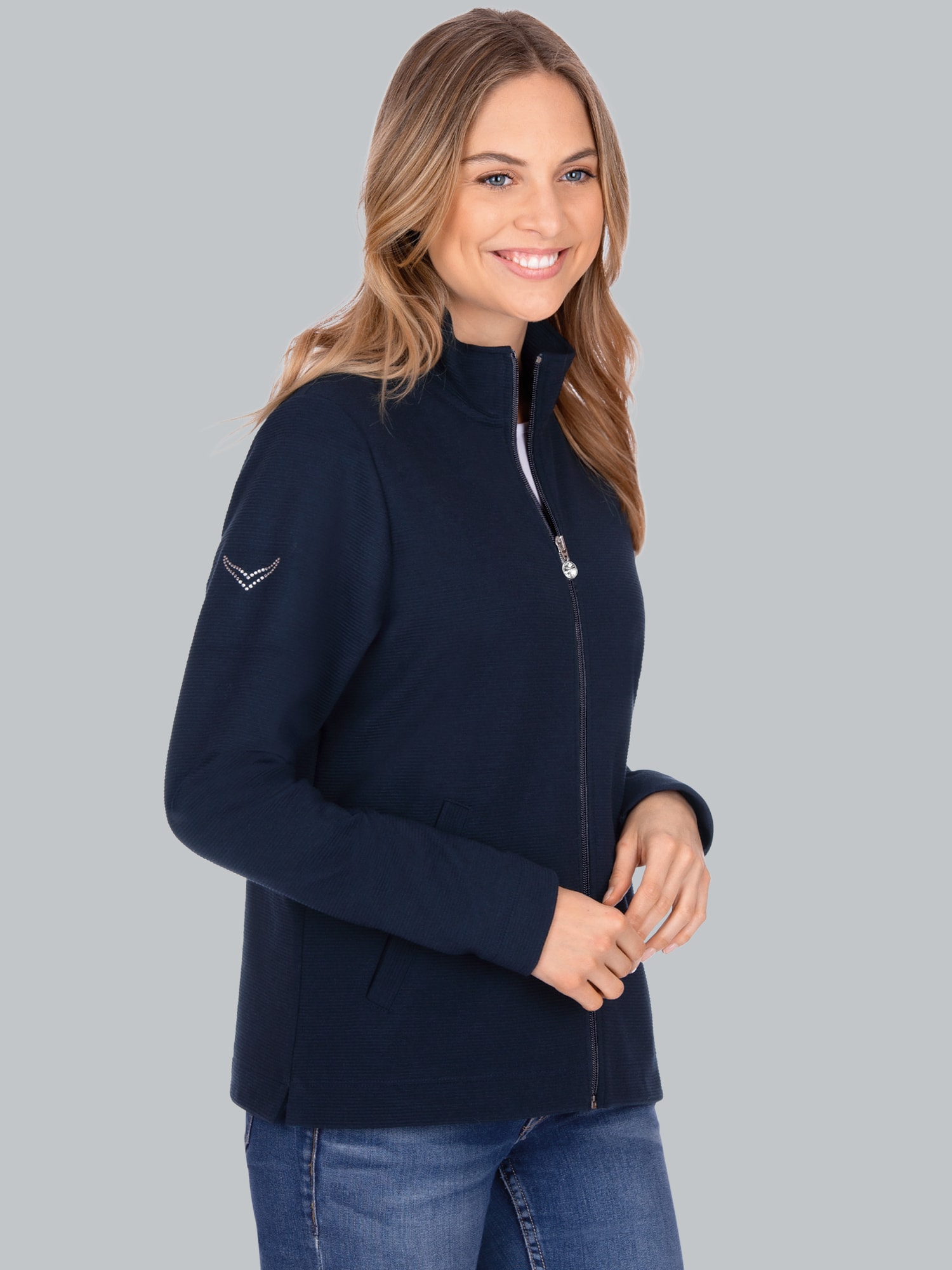 Jacke mit funkelnden Strass-Steinen Navy