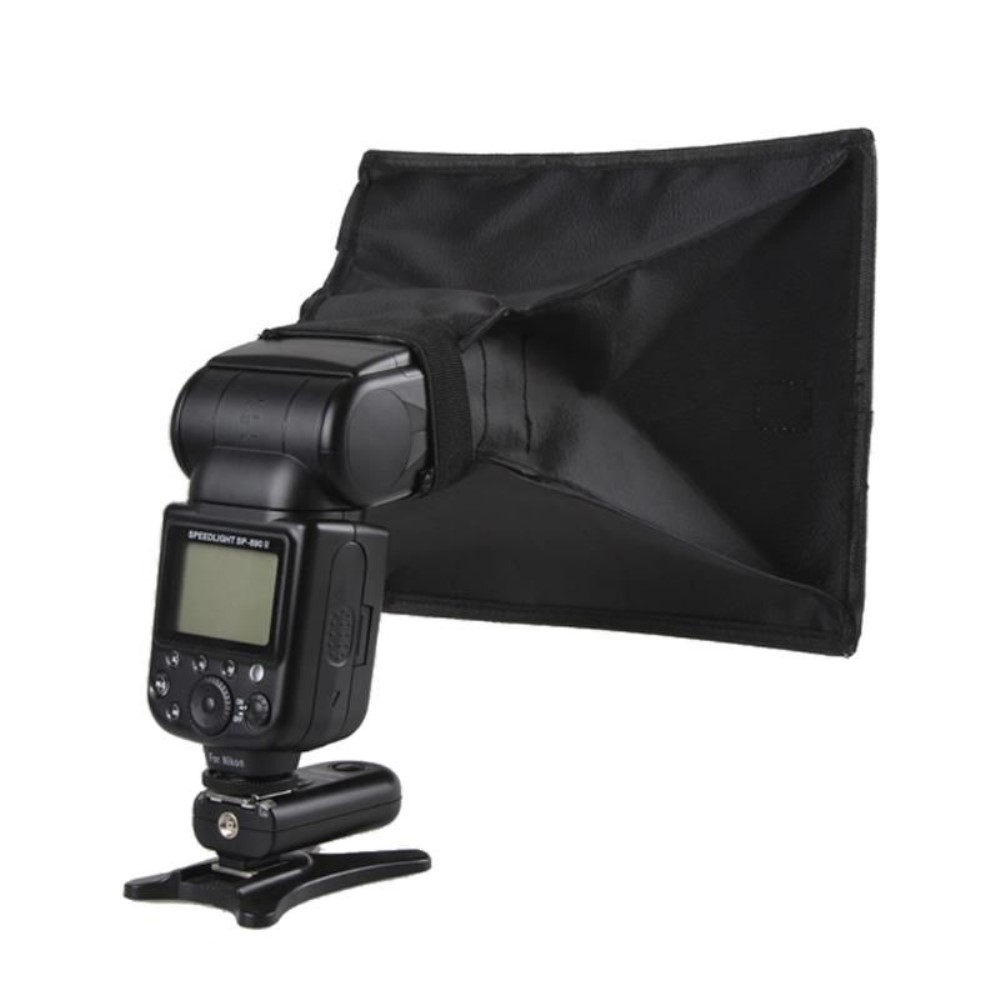 (15x17cm) Kamera Soft Box Blitzlicht Diffusor Studio Ausrüstung für Porträt Fotos   Aufbewahrungstasche - Schwarz / Weiss