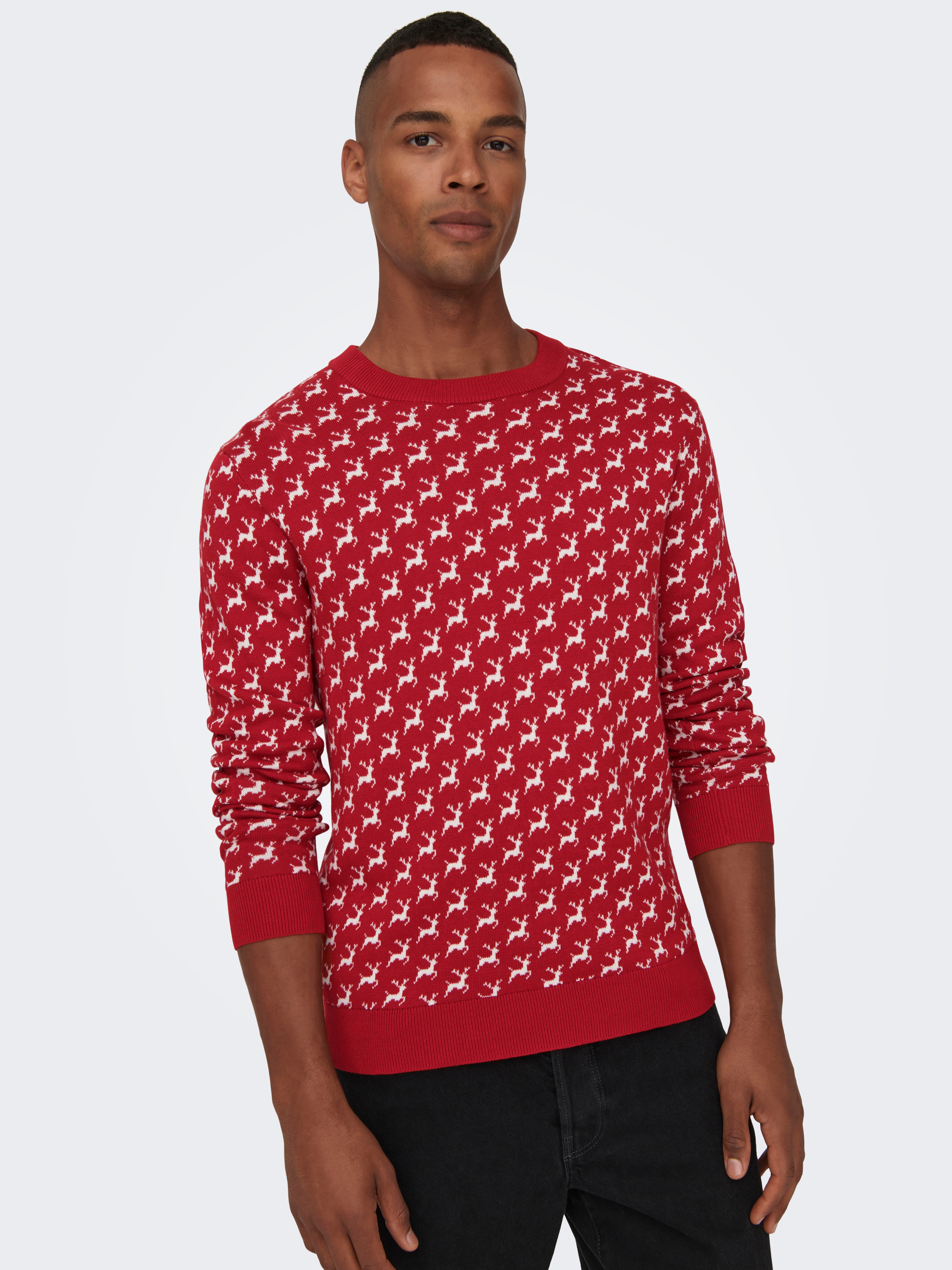 ONSXMAS Pullover Pompeian Red