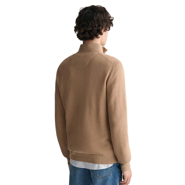 Gant Pique Half Zip Sweater Heren