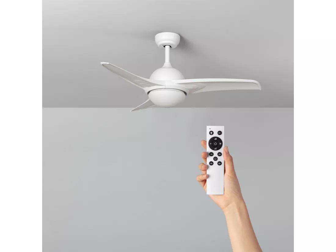 Ventilateur de Plafond Silencieux Aran Blanc 107cm Moteur DC Blanc