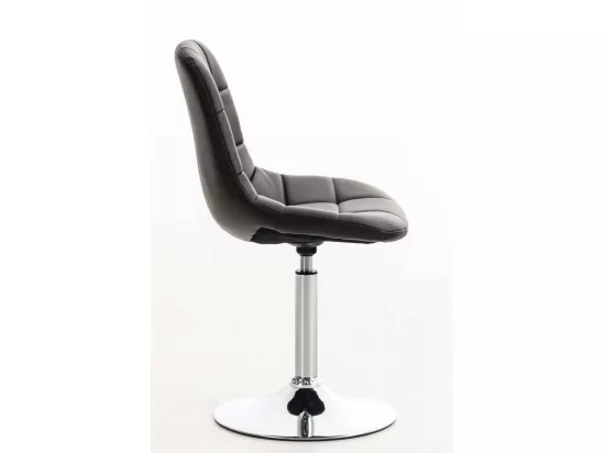 Chaise de bureau - Similicuir & Métal chromé - Marron - Emil