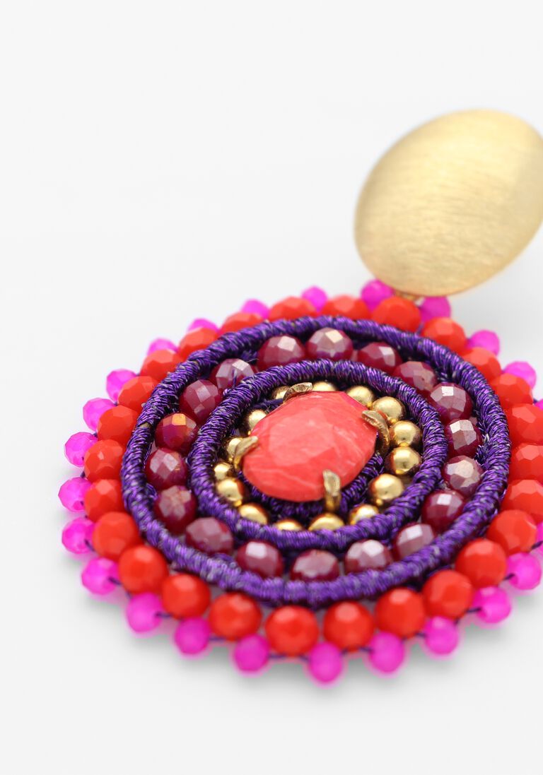 oranje lott. gioielli oorbellen filled oval 3 rings w/ stone m