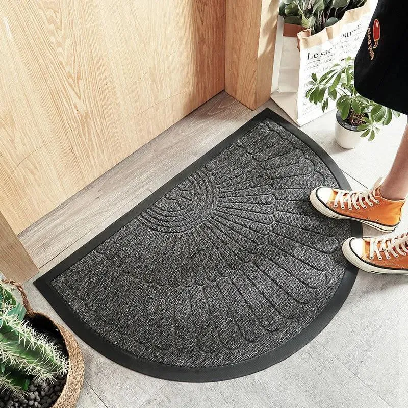 Semicircle Geometric Pattern PVC Door Mat | Anti-slip Entrance Floor Rug Mat Footpad