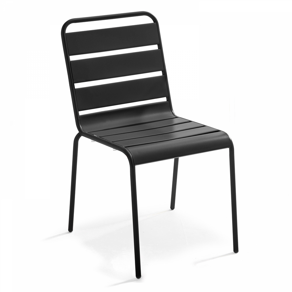 Chaise en métal anthracite