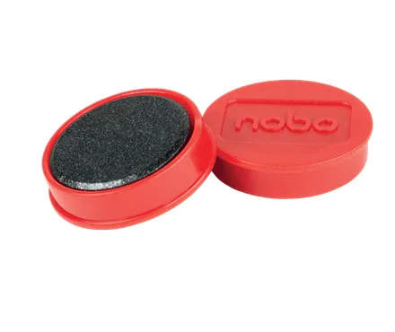 Magnet 32mm Nobo rød pakke a 10