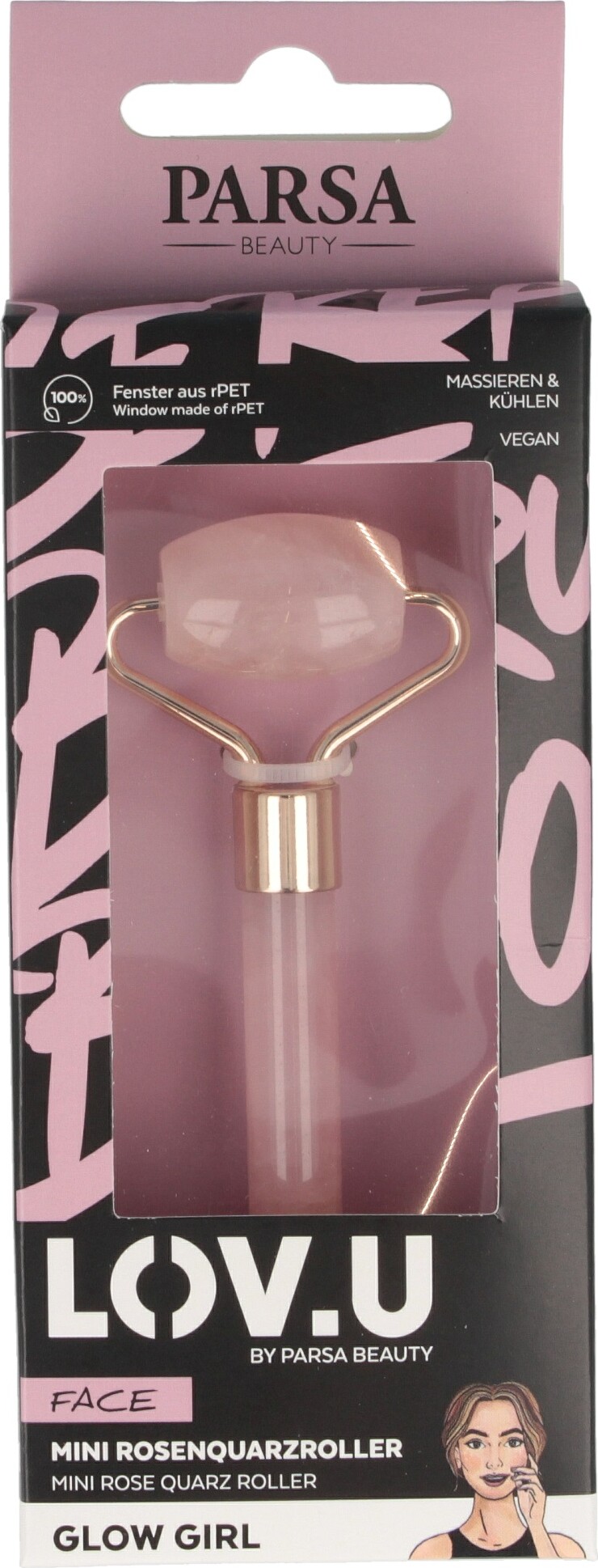 Parsa - Mini Rose Quartz Roller Pink
