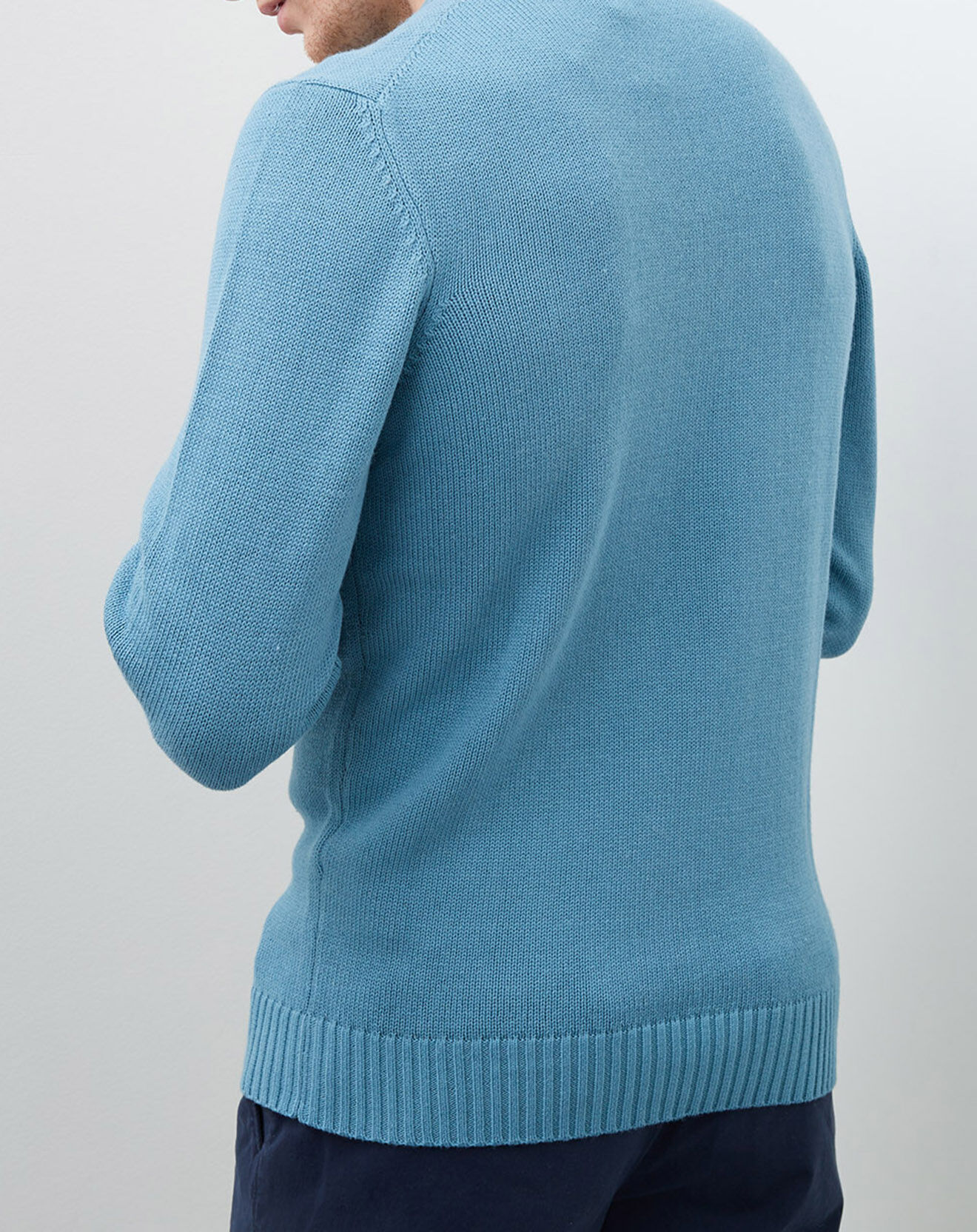 Hackett London Pull en Coton & Laine col rond vert