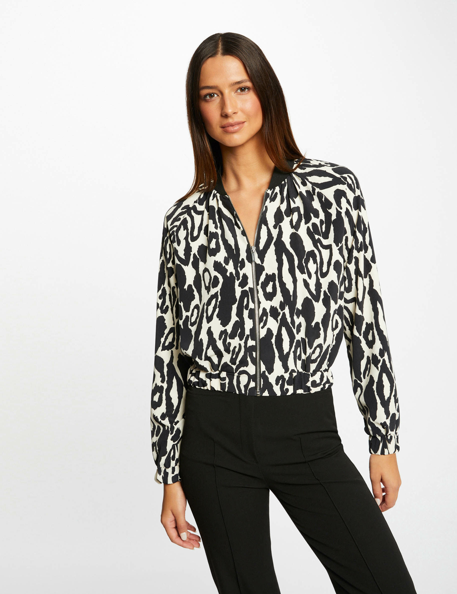 Blouson droit imprimé animalier multico femme - multico