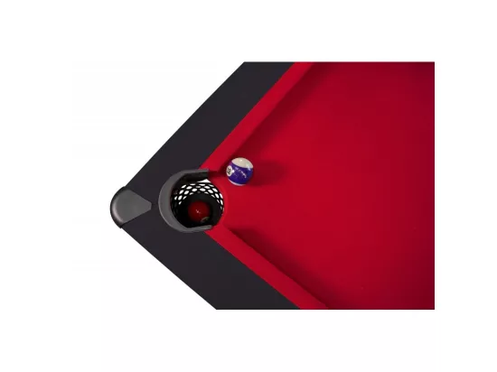 Billard Américain AMBIANCE 7Ft - 226,5 x 126,5 x 80 cm avec accessoires et plateau dînatoire - Couleur Noir