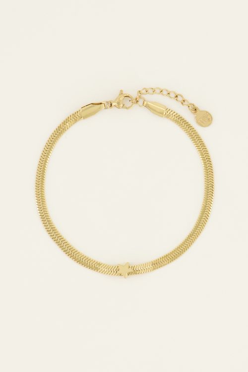 Armband met platte schakel & ster