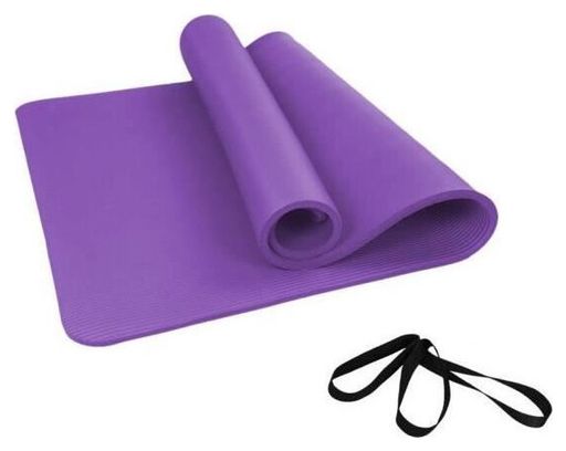 Tapis de Pilates Yoga Antidrapant avec Sangle Transport 183*61*1 cm Tapis de Fitness Gym - Violet
