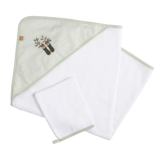 Botanica Cape de bain + gant   Vert        de               Sauthon Baby Déco