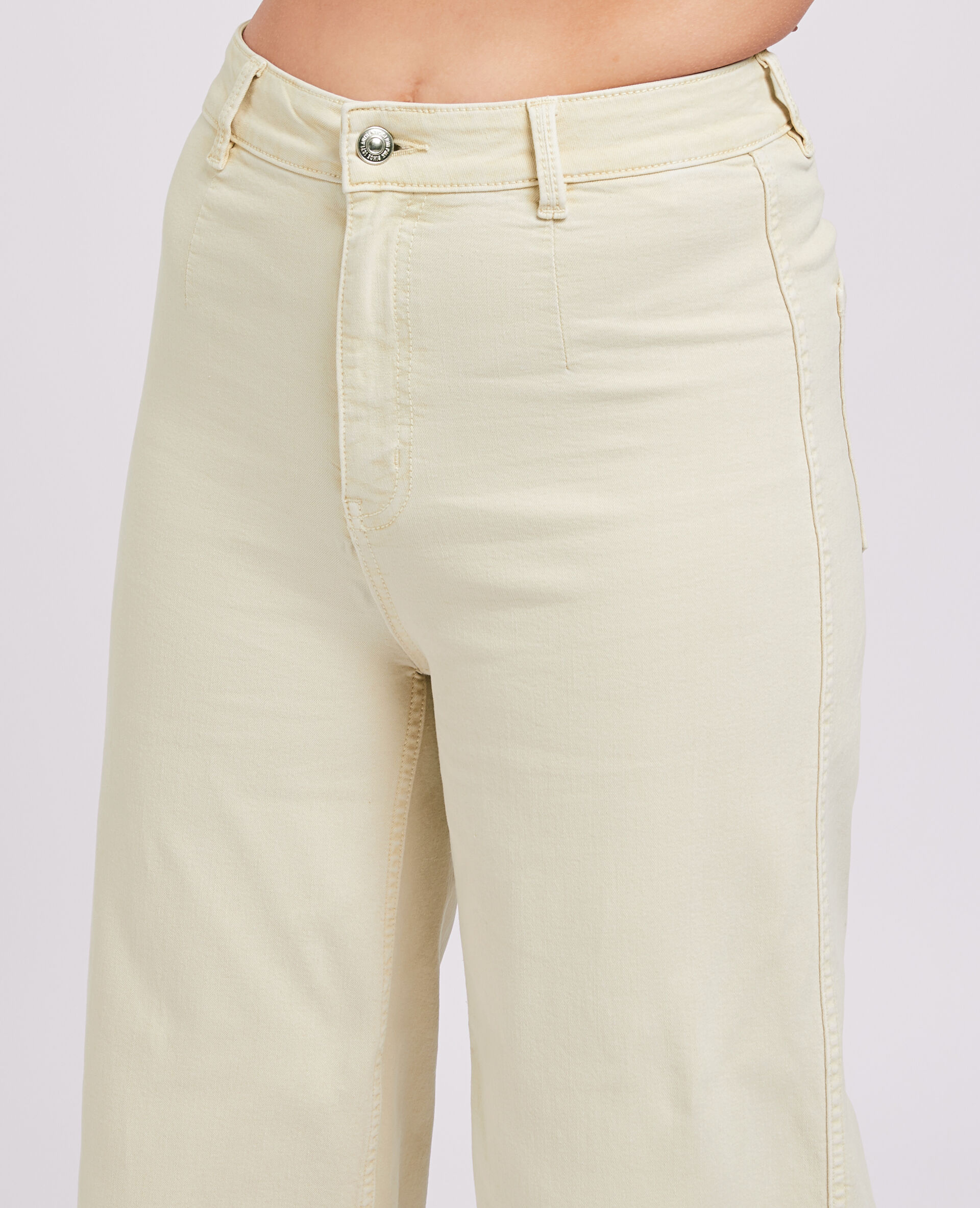 Jean wide taille haute - Écru