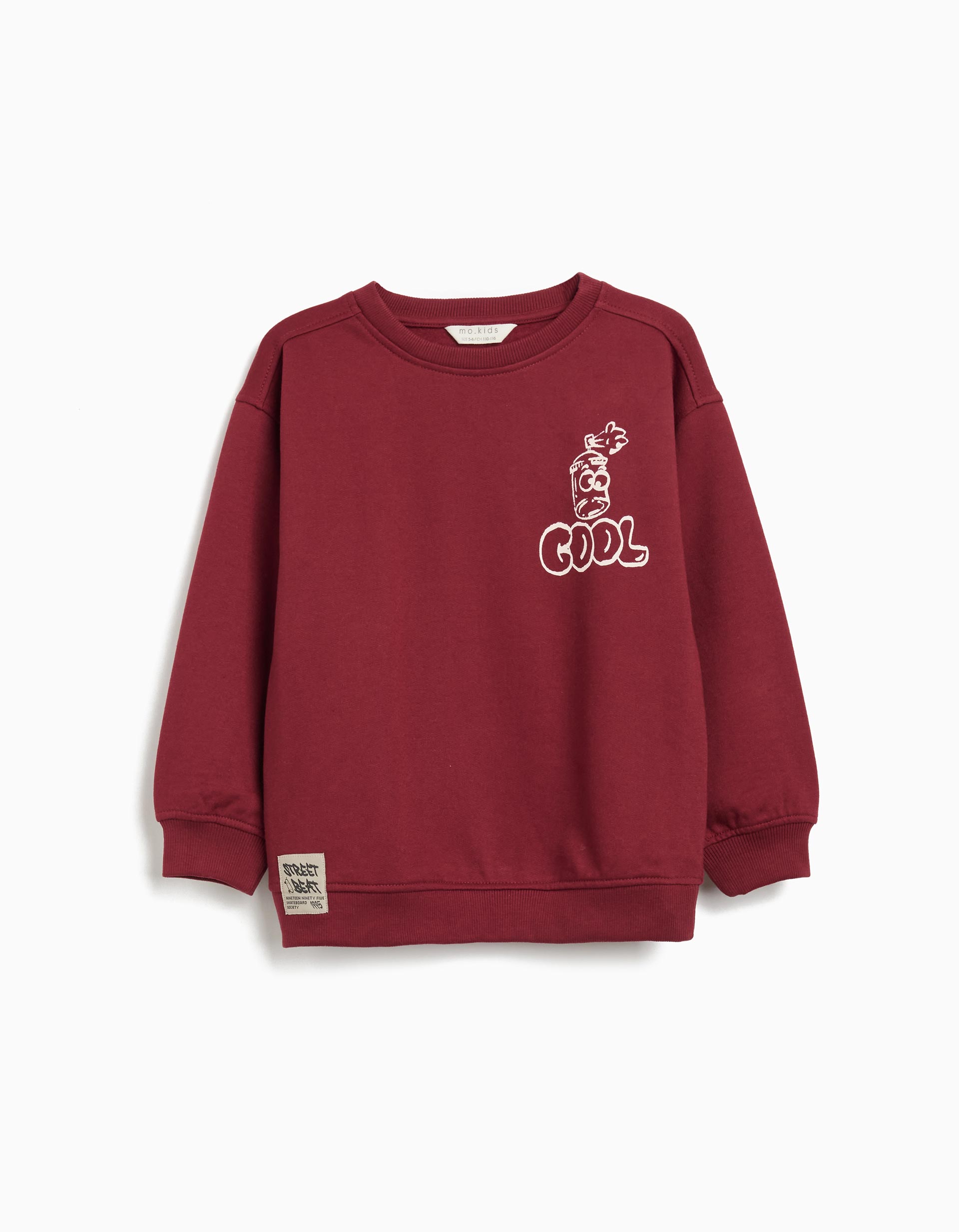 Sweatshirt de Felpa, Menino, Vermelho Escuro