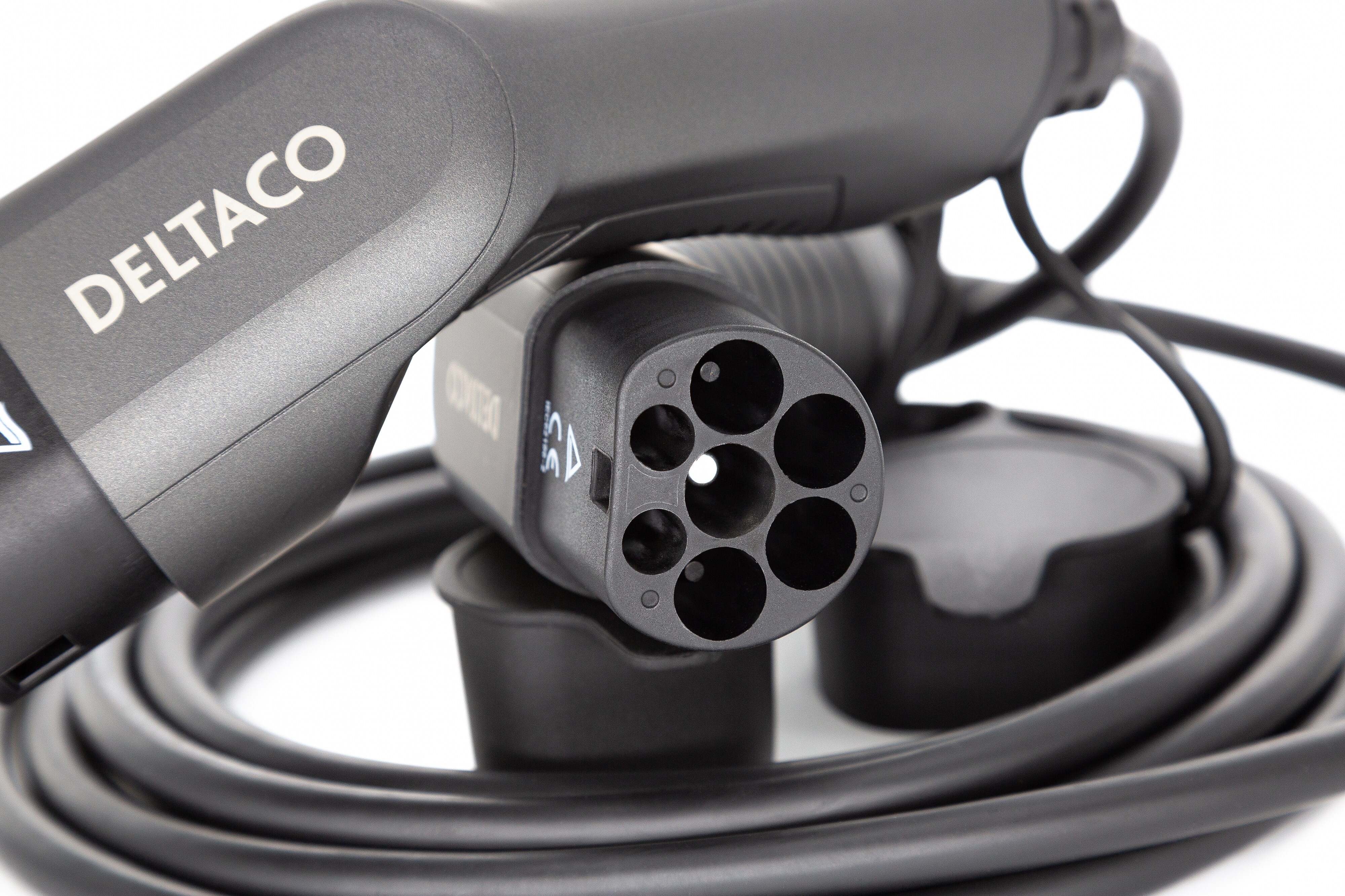 Deltaco E-Auto Ladekabel, Typ2 auf Typ2, 32 A, 22 kW, 3-phasig, 3m