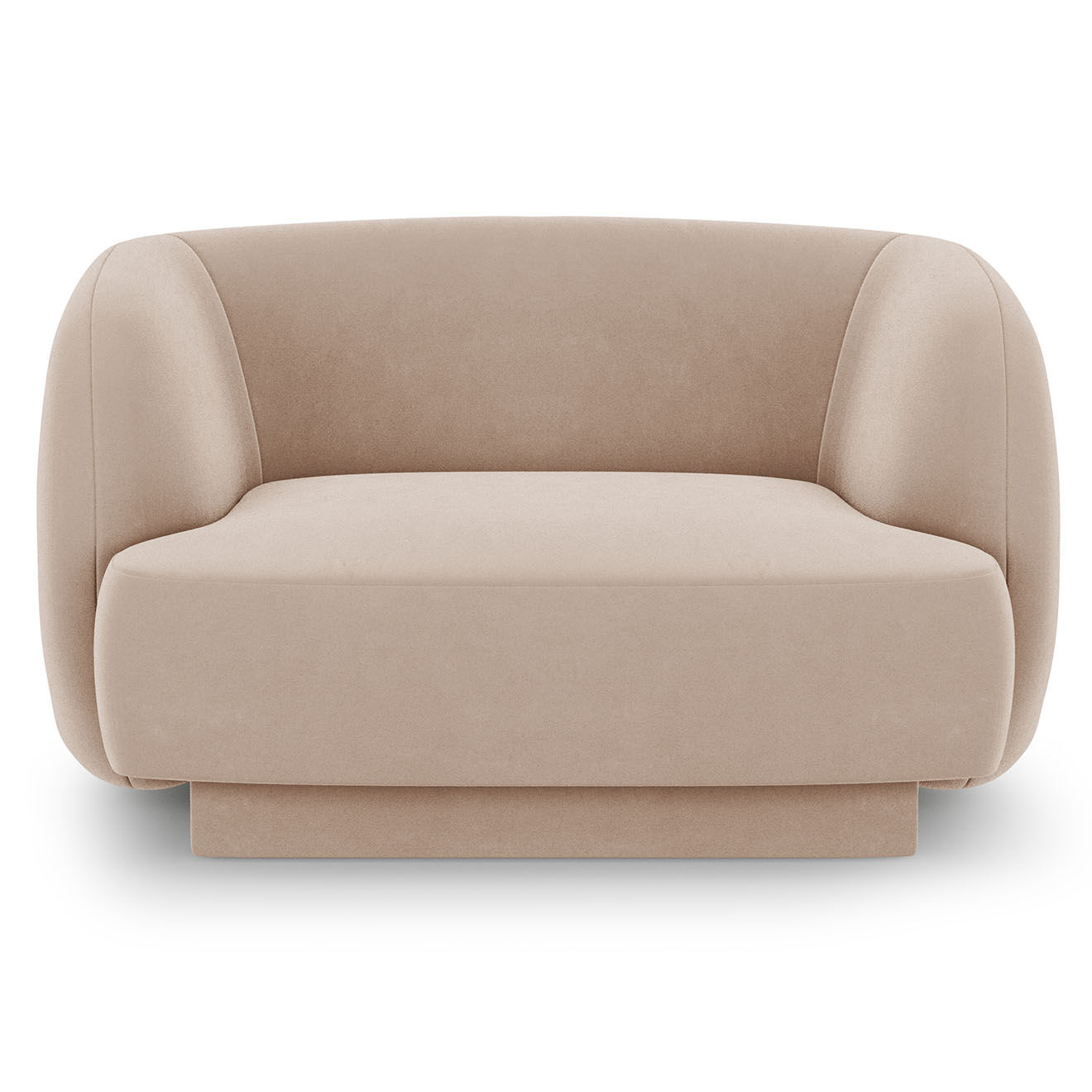 Micadoni Limited Edition Fauteuil en Velours Miley cappuccino - 109x85x74 cm