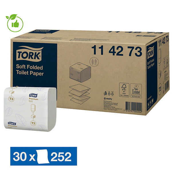 Papier toilette Tork Premium Doux T3 2 épaisseurs, lot de 30 paquets
