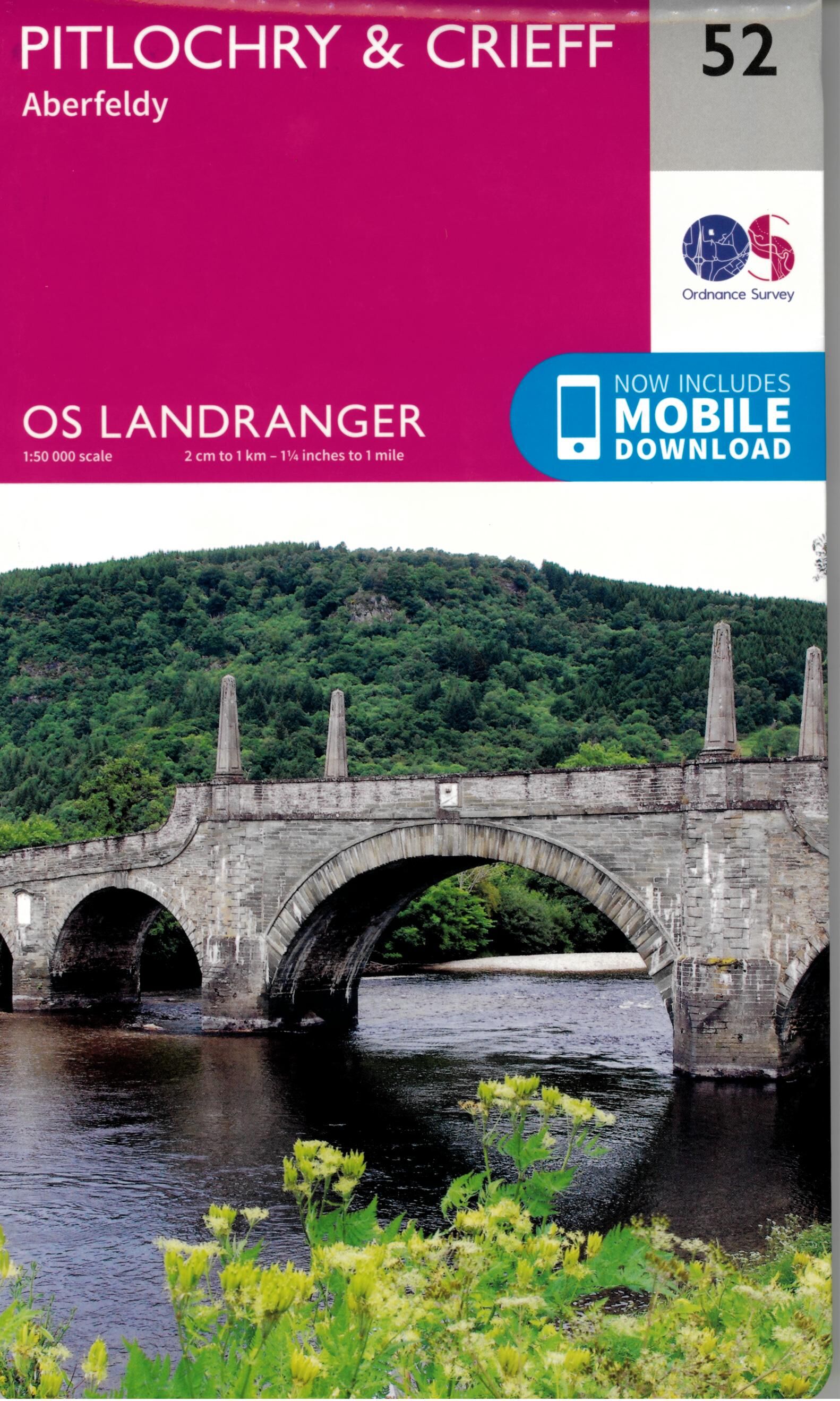 ORDNANCE SURVEY - 52 GB PITLOCHRY CRIEFF 1 50 000