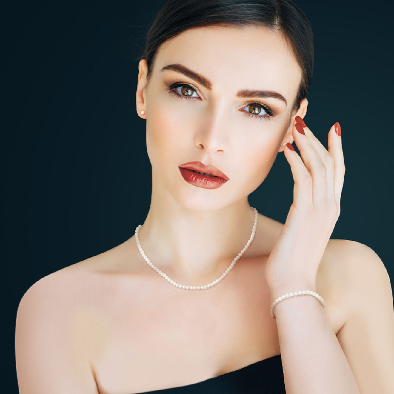 Mitzuko Parure Collier, Bracelet & Boucles d'oreilles Argent Perles d'Eau Douce blanches