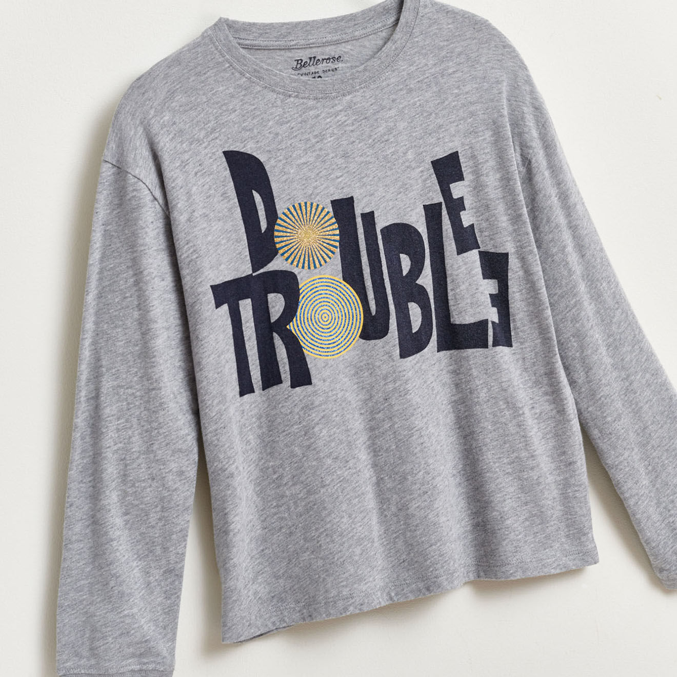 Bellerose T-Shirt en Coton Avea imprimé gris