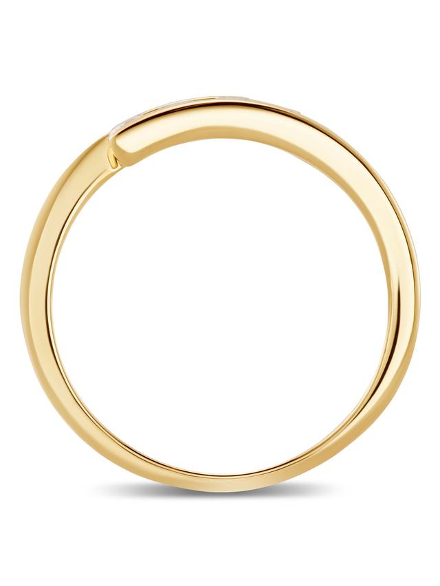 Croisé-Ring, 5 Brillanten, LG, feines weiß, Gold 375