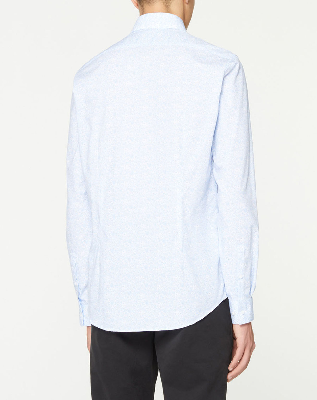 Calvin Klein Chemise slim imprimée mini fleurs bleu clair/blanc