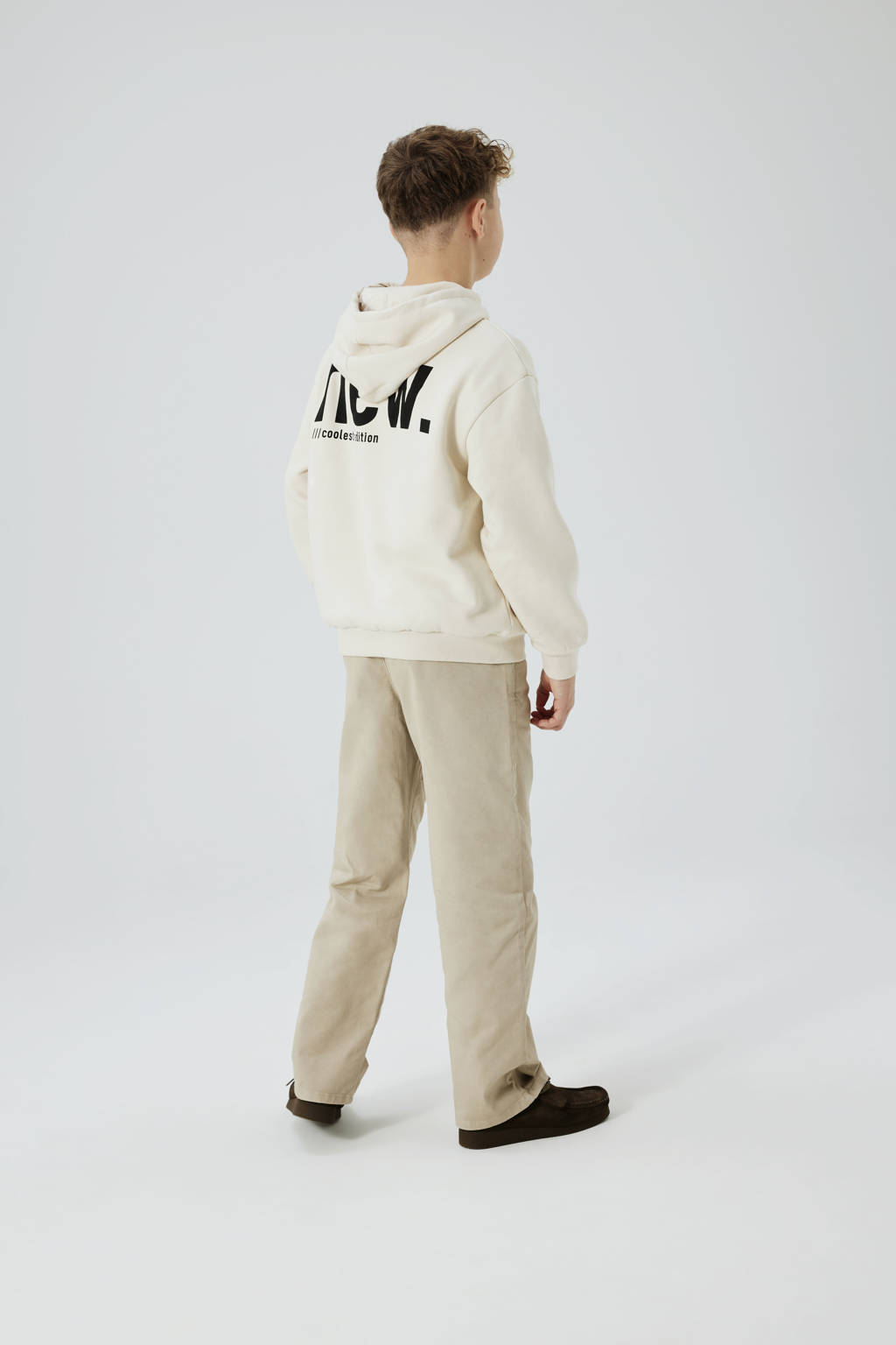 NAME IT hoodie NKMOSVILD met backprint ecru