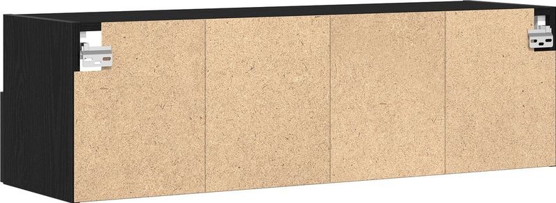 vidaXL Tv-wandmeubelen - 2 Stuks - Bewerkte Hout - Zwart - Eikenkleur