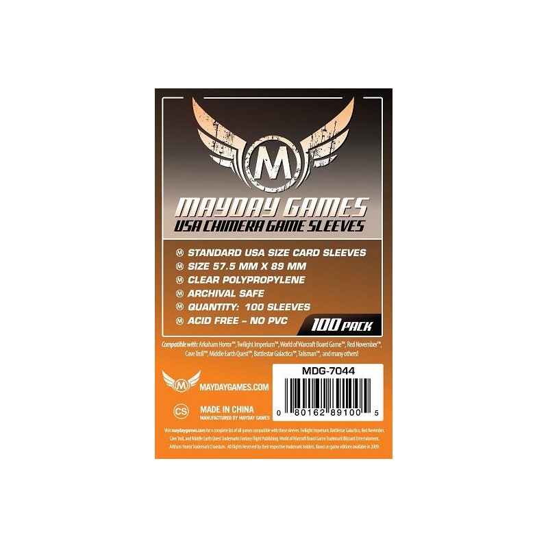 Sleeves USA Chimera Mayday Games Orange (57.5mm x 89mm)