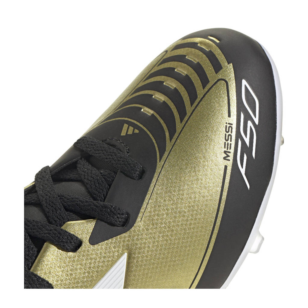 adidas F50 Leaguejunior voetbalschoenen goudmetallic/wit/zwart